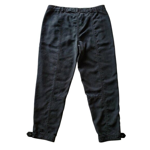 EILEEN FISHER Tencel Twill Tapered Relaxed Ankle Button Cuffed Utility Black XS - Picture 4 of 13